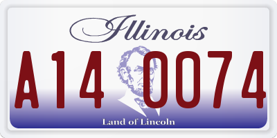 IL license plate A140074