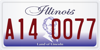 IL license plate A140077