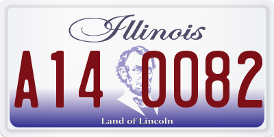 IL license plate A140082