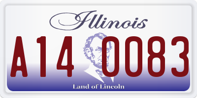 IL license plate A140083