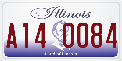 IL license plate A140084