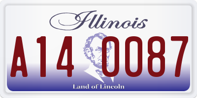 IL license plate A140087
