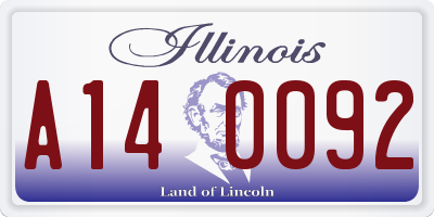 IL license plate A140092