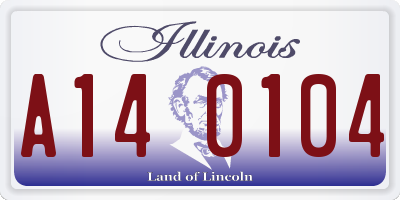 IL license plate A140104