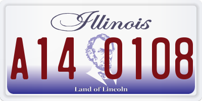 IL license plate A140108