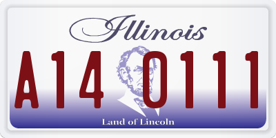 IL license plate A140111