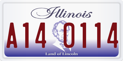 IL license plate A140114
