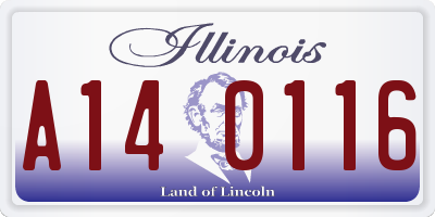 IL license plate A140116