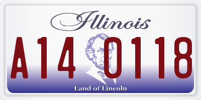 IL license plate A140118