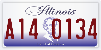 IL license plate A140134