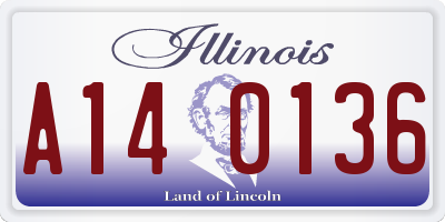 IL license plate A140136