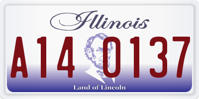 IL license plate A140137