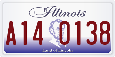IL license plate A140138