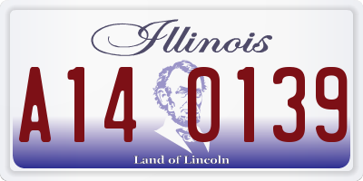 IL license plate A140139