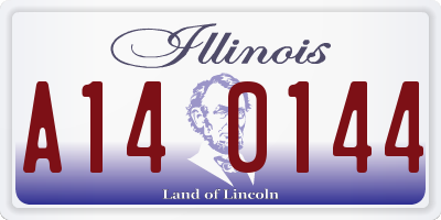IL license plate A140144