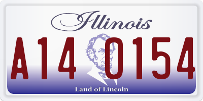 IL license plate A140154