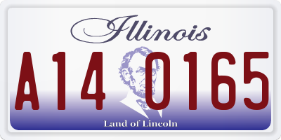 IL license plate A140165