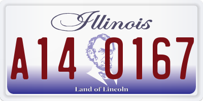 IL license plate A140167