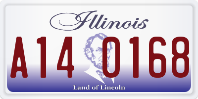 IL license plate A140168