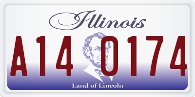IL license plate A140174