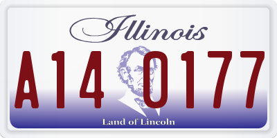 IL license plate A140177