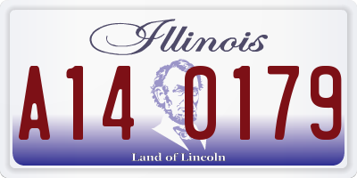 IL license plate A140179