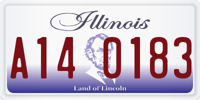 IL license plate A140183