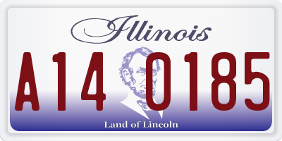 IL license plate A140185