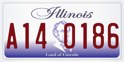IL license plate A140186