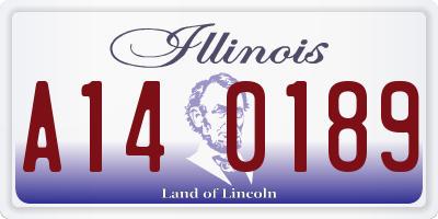 IL license plate A140189