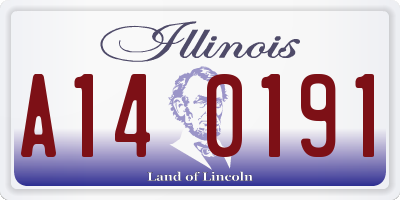 IL license plate A140191