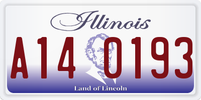 IL license plate A140193
