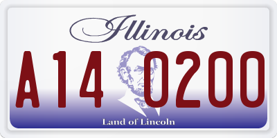 IL license plate A140200