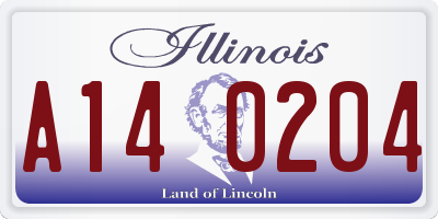 IL license plate A140204