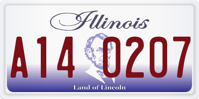 IL license plate A140207