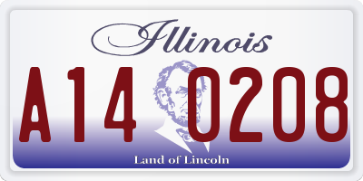 IL license plate A140208