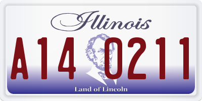 IL license plate A140211