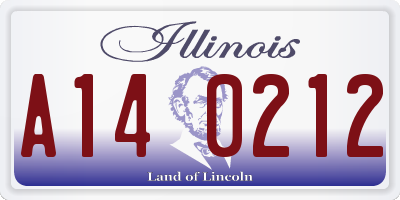 IL license plate A140212