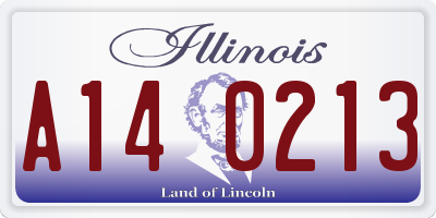 IL license plate A140213