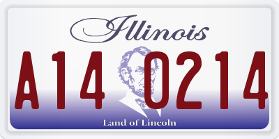 IL license plate A140214