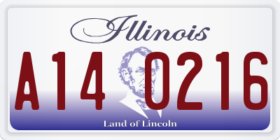 IL license plate A140216
