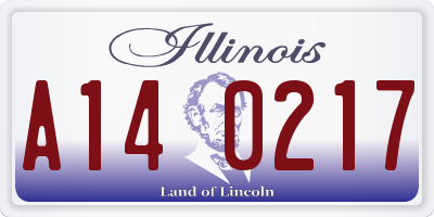 IL license plate A140217