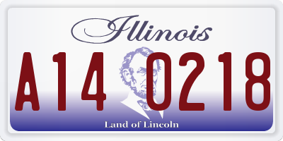 IL license plate A140218