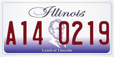 IL license plate A140219
