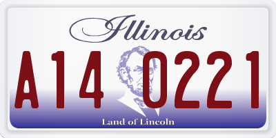 IL license plate A140221