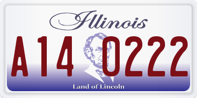 IL license plate A140222