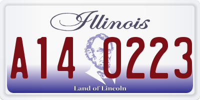 IL license plate A140223