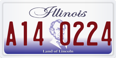 IL license plate A140224