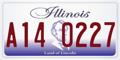 IL license plate A140227