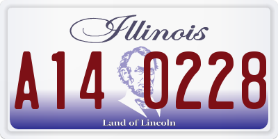 IL license plate A140228